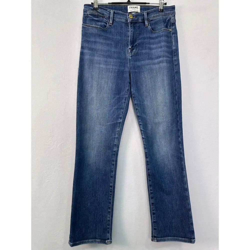 FRAME Le High Straight Jeans Size 29 Medium Wash High Rise Straight Leg Denim - Picture 2 of 13